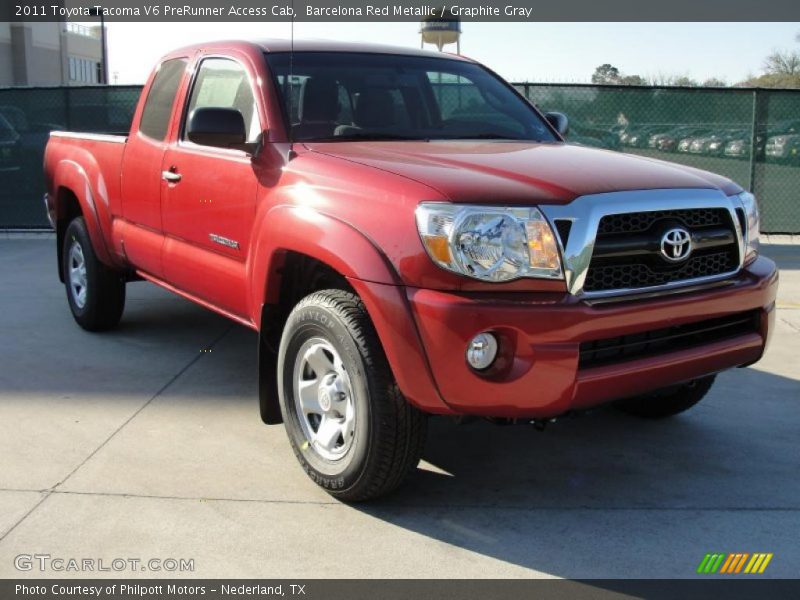 Barcelona Red Metallic / Graphite Gray 2011 Toyota Tacoma V6 PreRunner Access Cab