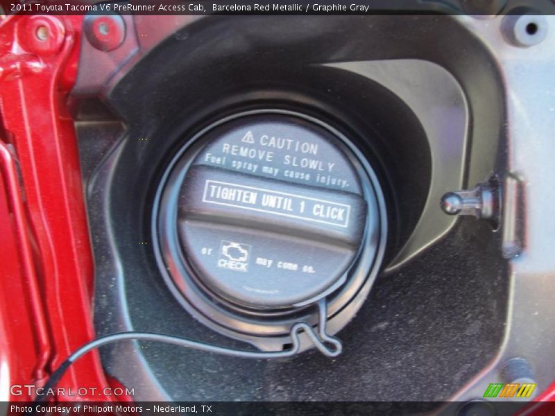 Barcelona Red Metallic / Graphite Gray 2011 Toyota Tacoma V6 PreRunner Access Cab