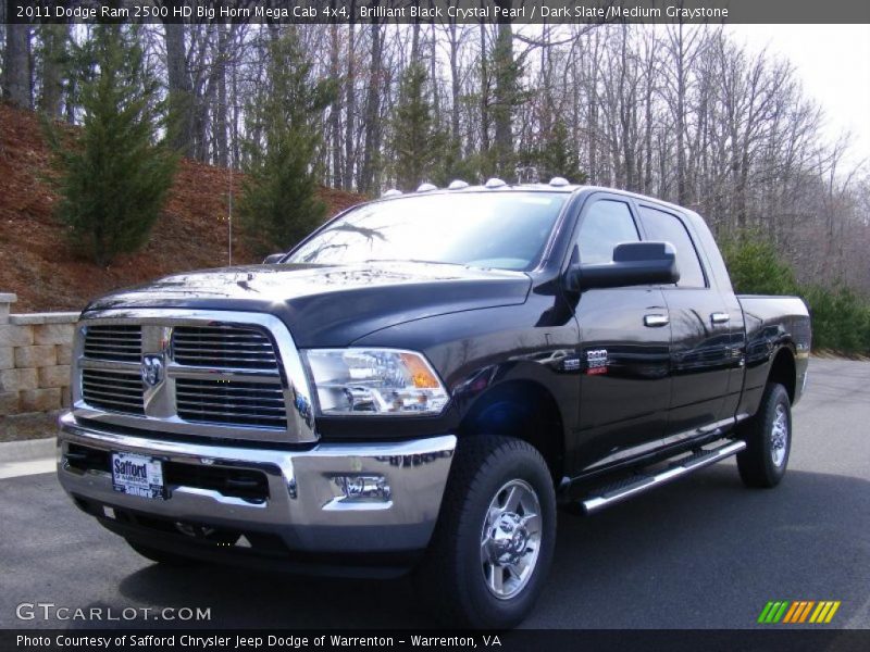 Brilliant Black Crystal Pearl / Dark Slate/Medium Graystone 2011 Dodge Ram 2500 HD Big Horn Mega Cab 4x4