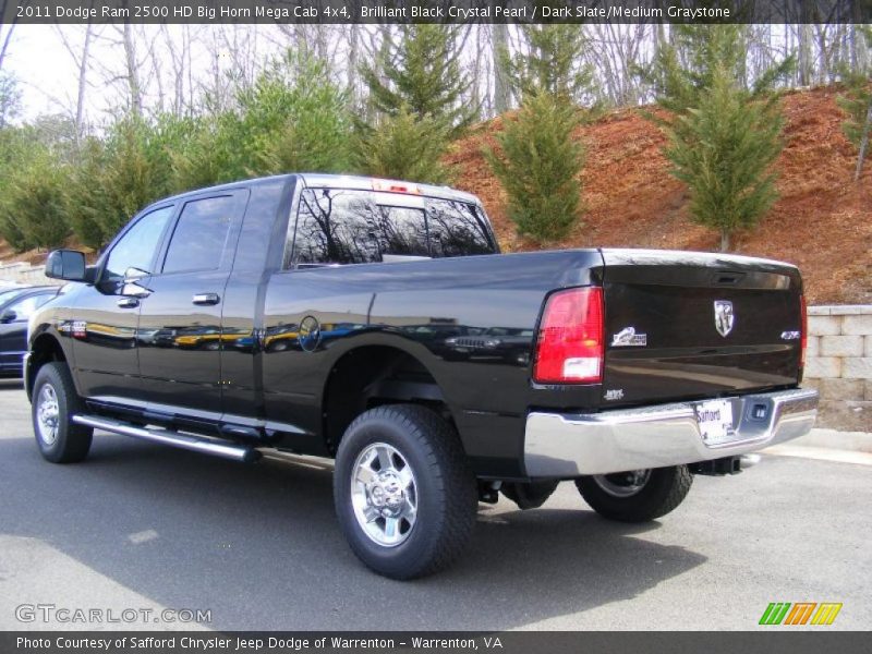  2011 Ram 2500 HD Big Horn Mega Cab 4x4 Brilliant Black Crystal Pearl