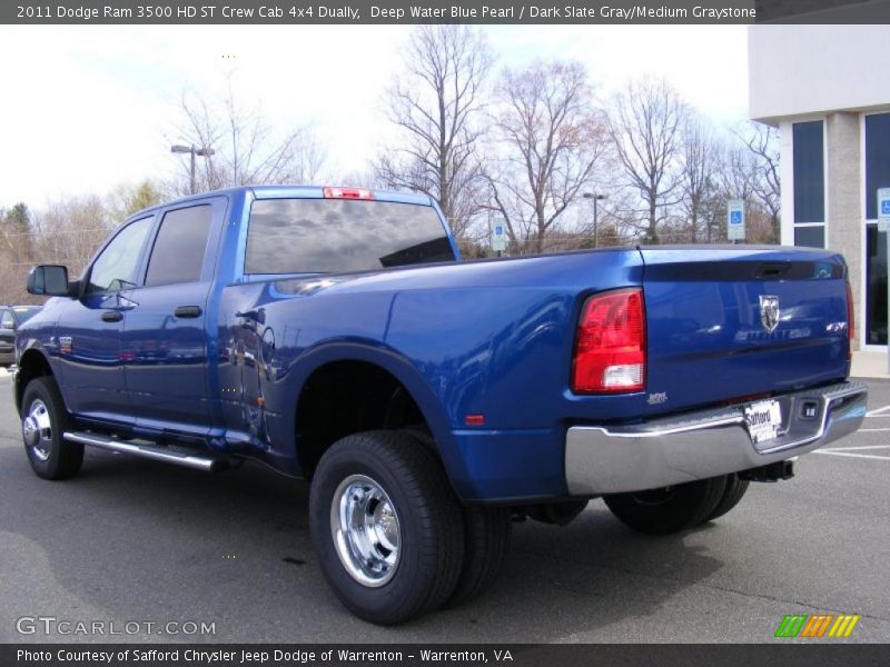  2011 Ram 3500 HD ST Crew Cab 4x4 Dually Deep Water Blue Pearl