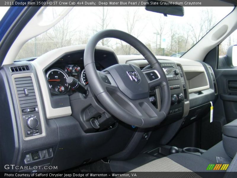 Deep Water Blue Pearl / Dark Slate Gray/Medium Graystone 2011 Dodge Ram 3500 HD ST Crew Cab 4x4 Dually