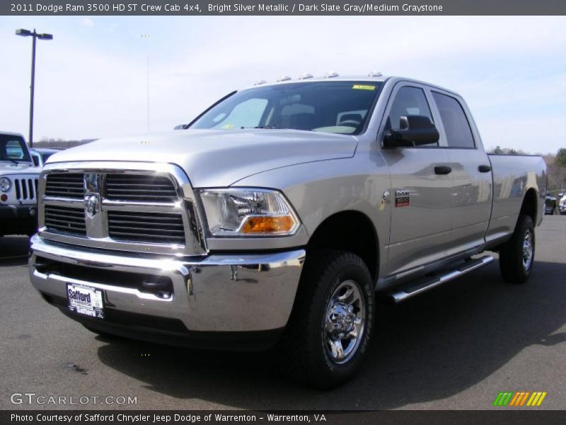 Bright Silver Metallic / Dark Slate Gray/Medium Graystone 2011 Dodge Ram 3500 HD ST Crew Cab 4x4