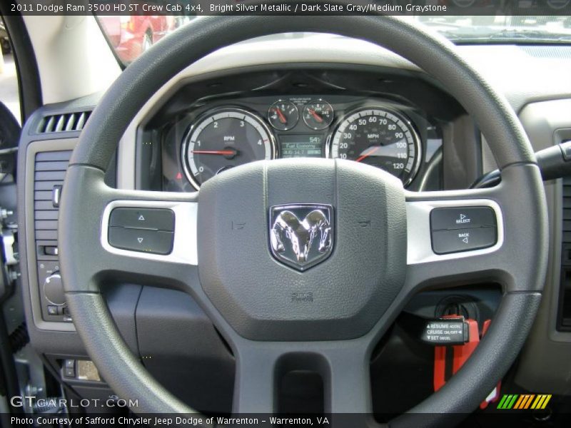 Bright Silver Metallic / Dark Slate Gray/Medium Graystone 2011 Dodge Ram 3500 HD ST Crew Cab 4x4