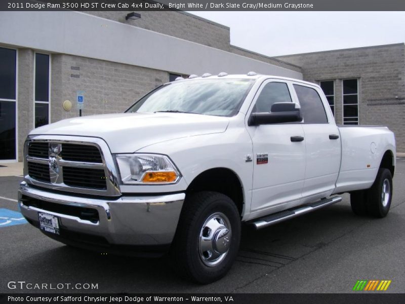 Bright White / Dark Slate Gray/Medium Graystone 2011 Dodge Ram 3500 HD ST Crew Cab 4x4 Dually