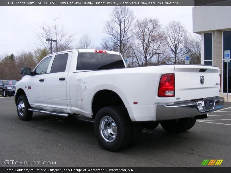 Bright White / Dark Slate Gray/Medium Graystone 2011 Dodge Ram 3500 HD ST Crew Cab 4x4 Dually