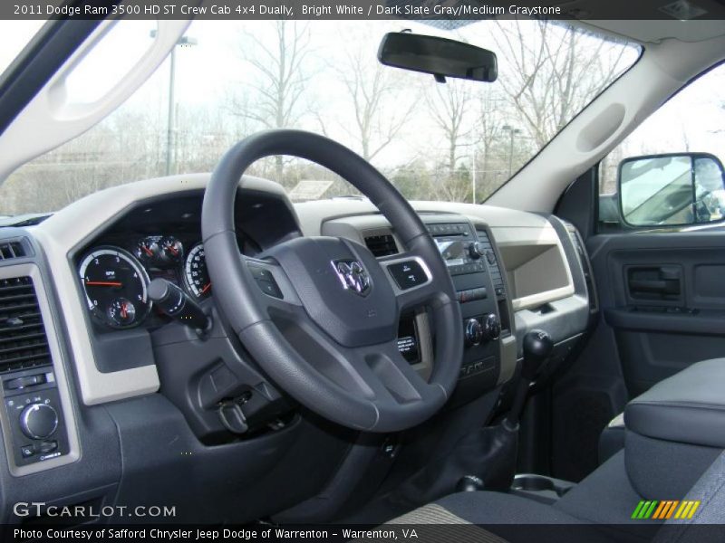 Bright White / Dark Slate Gray/Medium Graystone 2011 Dodge Ram 3500 HD ST Crew Cab 4x4 Dually