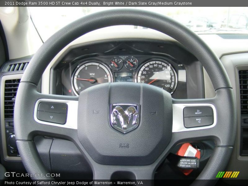 Bright White / Dark Slate Gray/Medium Graystone 2011 Dodge Ram 3500 HD ST Crew Cab 4x4 Dually