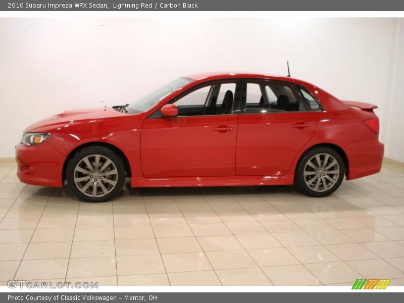 Lightning Red / Carbon Black 2010 Subaru Impreza WRX Sedan