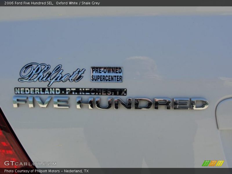 Oxford White / Shale Grey 2006 Ford Five Hundred SEL