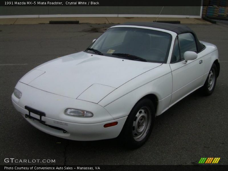 Crystal White / Black 1991 Mazda MX-5 Miata Roadster