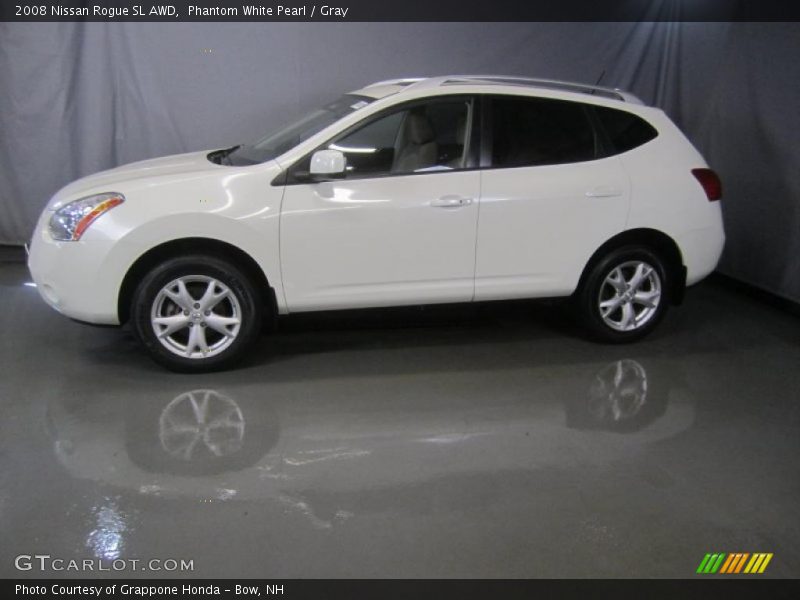 Phantom White Pearl / Gray 2008 Nissan Rogue SL AWD