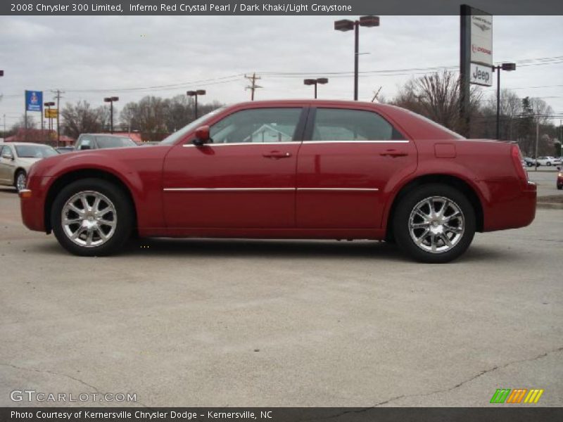 Inferno Red Crystal Pearl / Dark Khaki/Light Graystone 2008 Chrysler 300 Limited