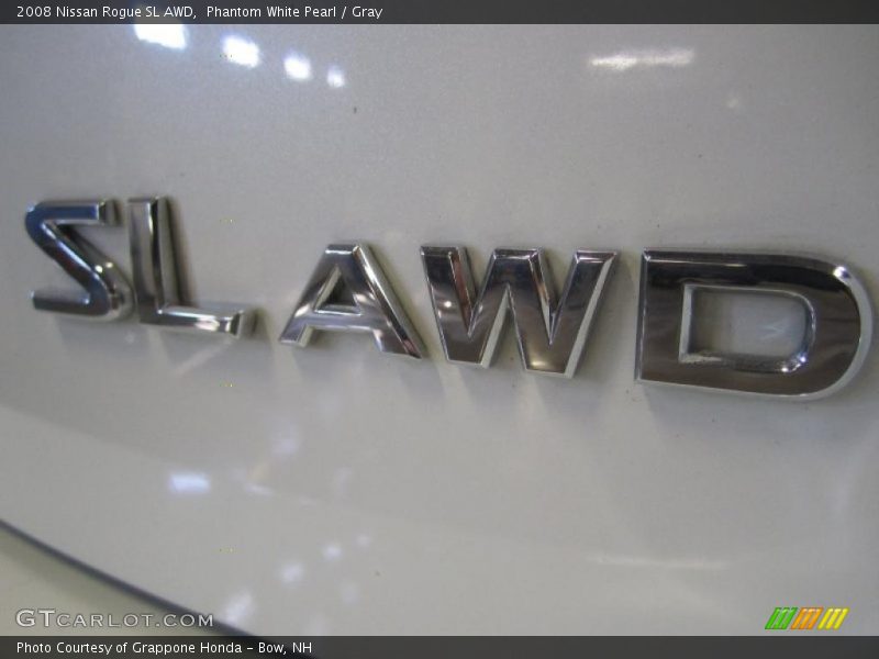Phantom White Pearl / Gray 2008 Nissan Rogue SL AWD