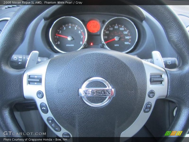 Phantom White Pearl / Gray 2008 Nissan Rogue SL AWD