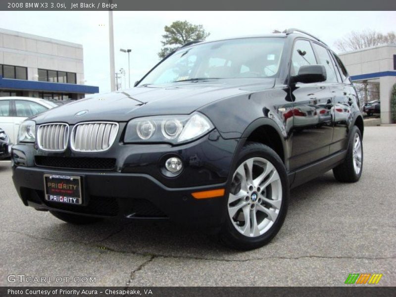 Jet Black / Beige 2008 BMW X3 3.0si