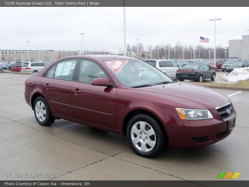 Dark Cherry Red / Beige 2008 Hyundai Sonata GLS
