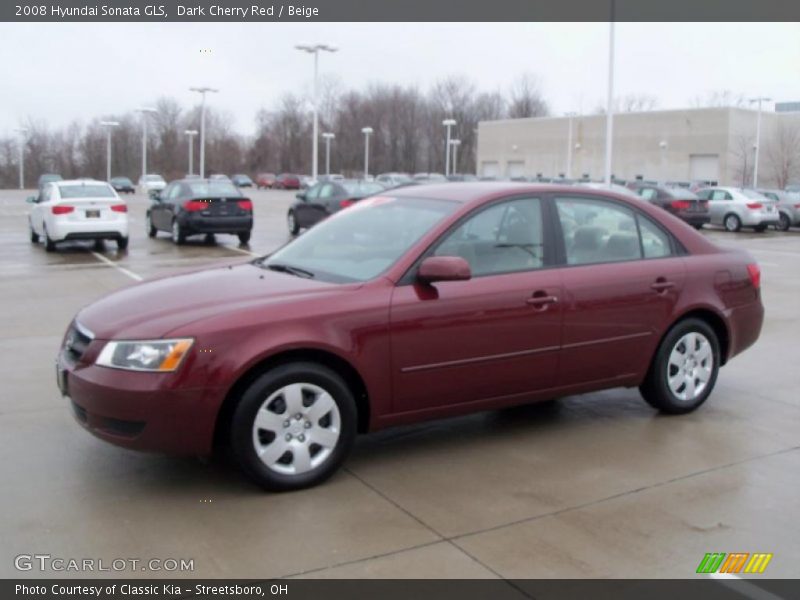 Dark Cherry Red / Beige 2008 Hyundai Sonata GLS