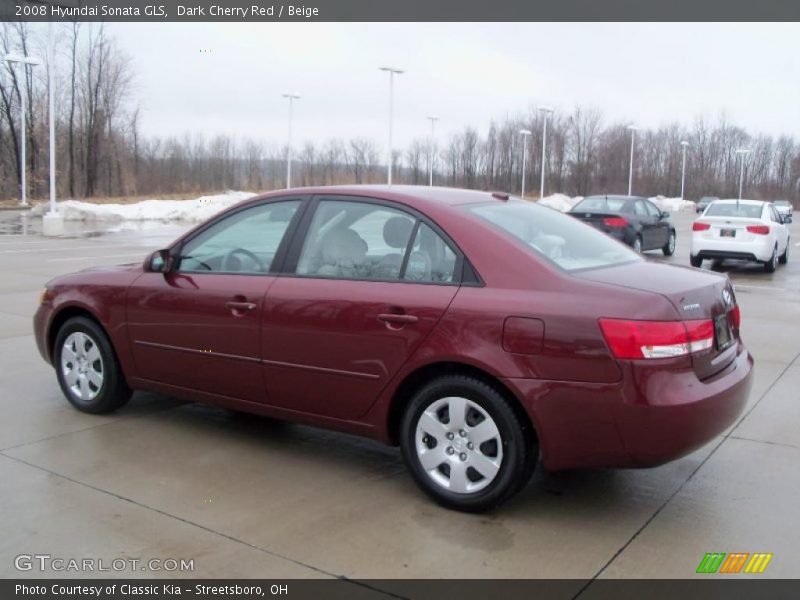 Dark Cherry Red / Beige 2008 Hyundai Sonata GLS