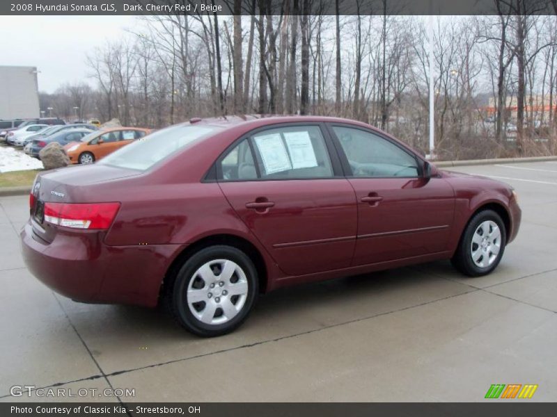 Dark Cherry Red / Beige 2008 Hyundai Sonata GLS