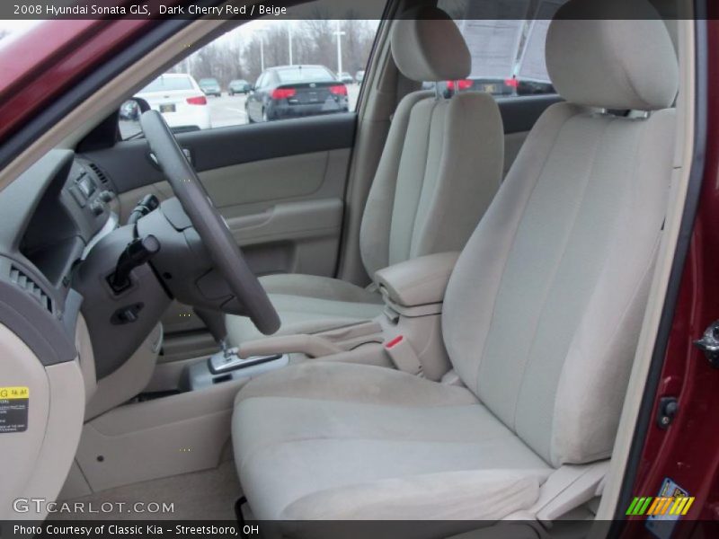 Dark Cherry Red / Beige 2008 Hyundai Sonata GLS