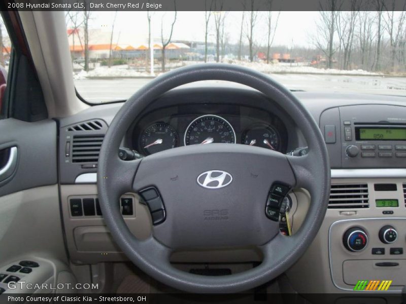 Dark Cherry Red / Beige 2008 Hyundai Sonata GLS