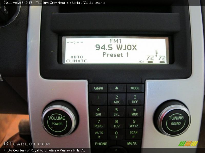 Titanium Grey Metallic / Umbra/Calcite Leather 2011 Volvo S40 T5