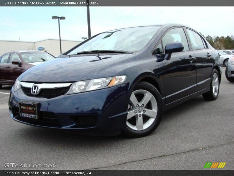 Royal Blue Pearl / Black 2011 Honda Civic LX-S Sedan