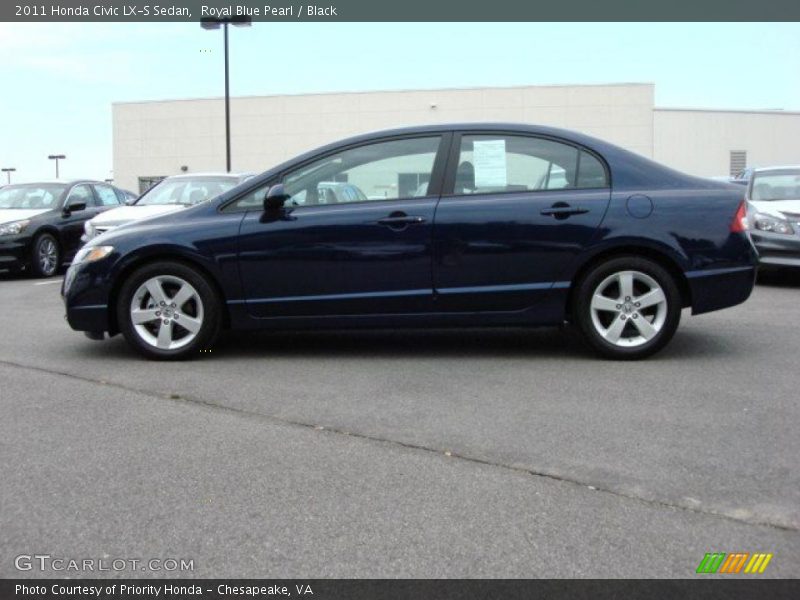 Royal Blue Pearl / Black 2011 Honda Civic LX-S Sedan