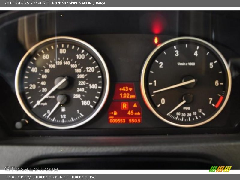 Black Sapphire Metallic / Beige 2011 BMW X5 xDrive 50i