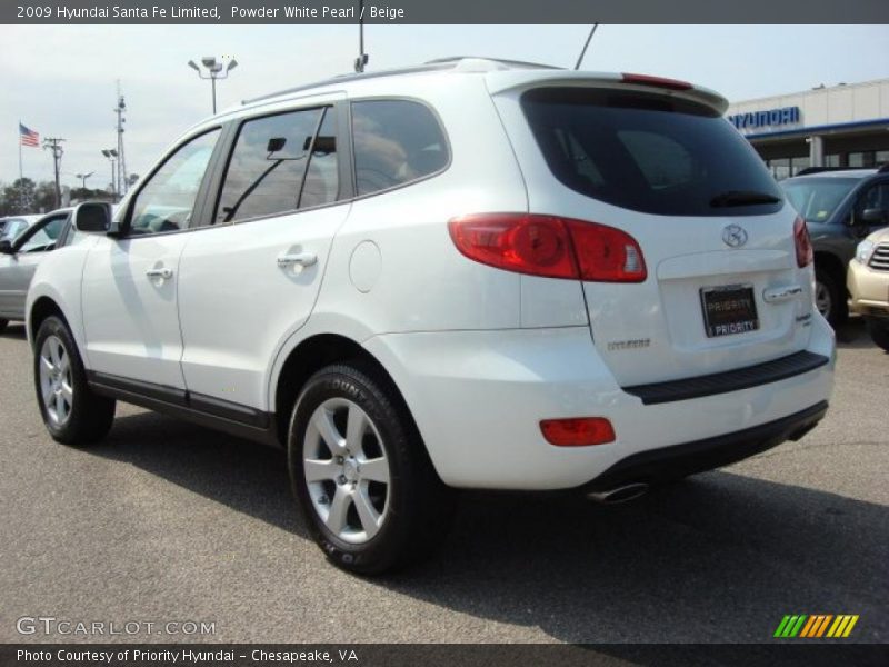 Powder White Pearl / Beige 2009 Hyundai Santa Fe Limited