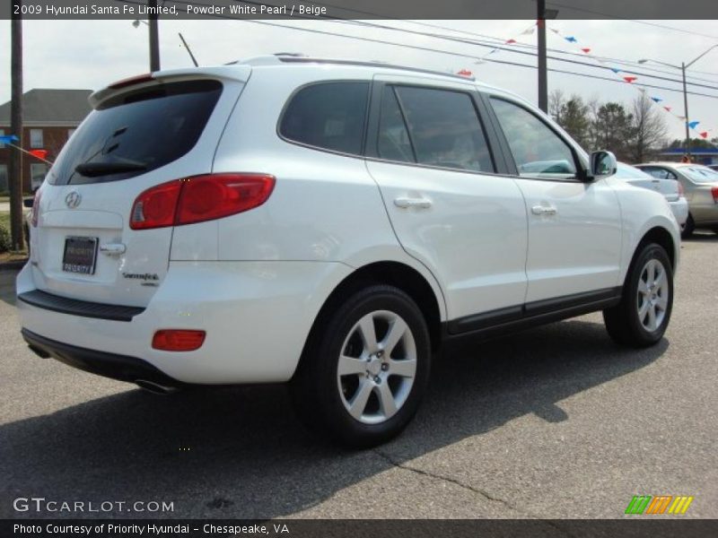 Powder White Pearl / Beige 2009 Hyundai Santa Fe Limited