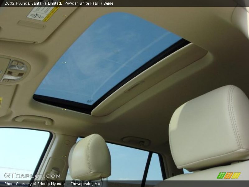 Powder White Pearl / Beige 2009 Hyundai Santa Fe Limited
