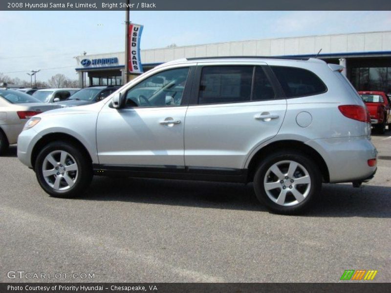 Bright Silver / Black 2008 Hyundai Santa Fe Limited