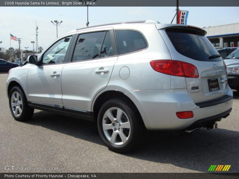 Bright Silver / Black 2008 Hyundai Santa Fe Limited