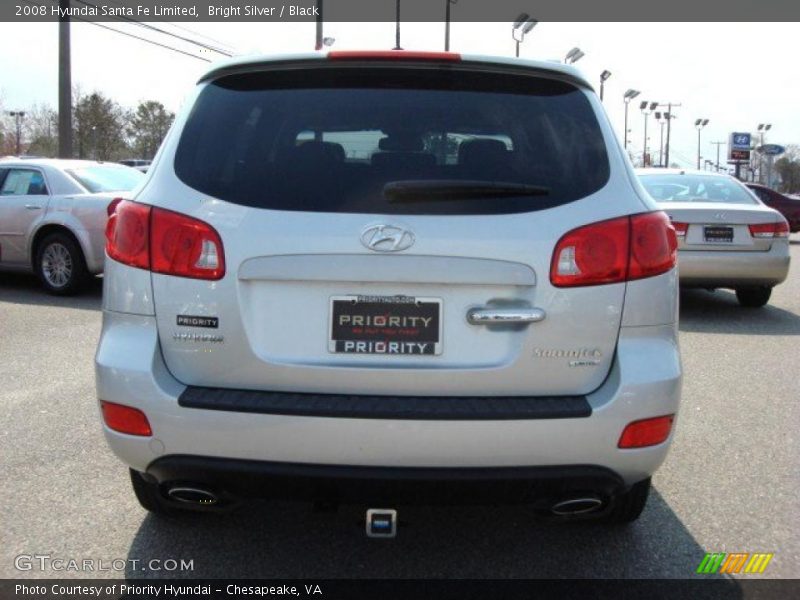 Bright Silver / Black 2008 Hyundai Santa Fe Limited