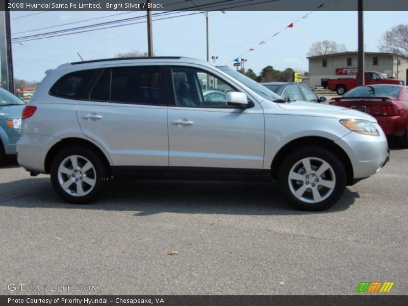 Bright Silver / Black 2008 Hyundai Santa Fe Limited