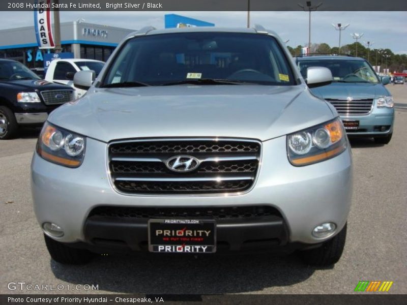Bright Silver / Black 2008 Hyundai Santa Fe Limited