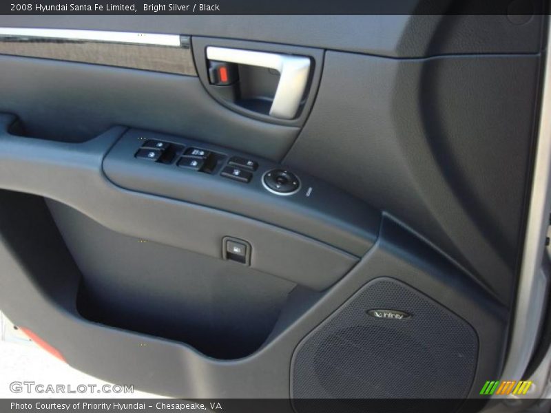 Bright Silver / Black 2008 Hyundai Santa Fe Limited
