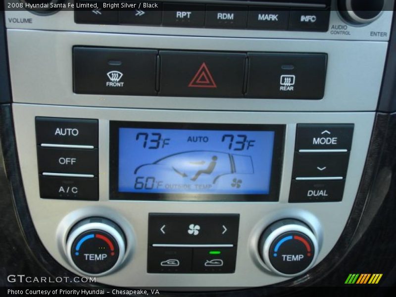 Bright Silver / Black 2008 Hyundai Santa Fe Limited