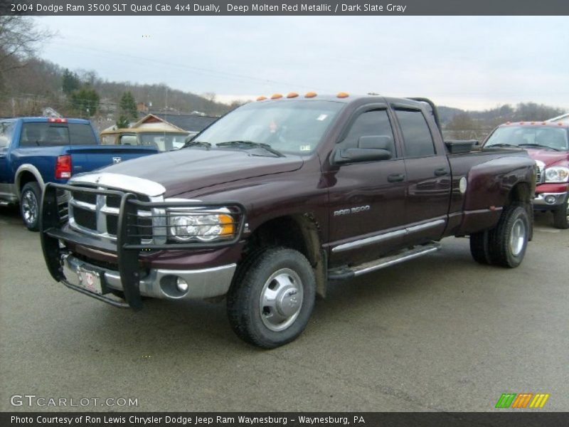 Deep Molten Red Metallic / Dark Slate Gray 2004 Dodge Ram 3500 SLT Quad Cab 4x4 Dually