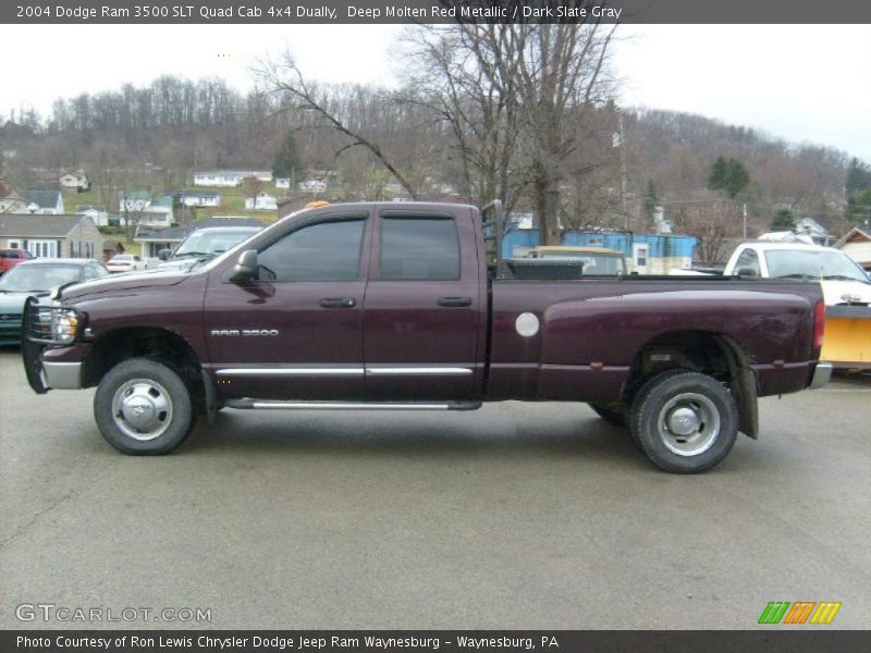 Deep Molten Red Metallic / Dark Slate Gray 2004 Dodge Ram 3500 SLT Quad Cab 4x4 Dually