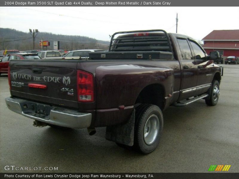 Deep Molten Red Metallic / Dark Slate Gray 2004 Dodge Ram 3500 SLT Quad Cab 4x4 Dually