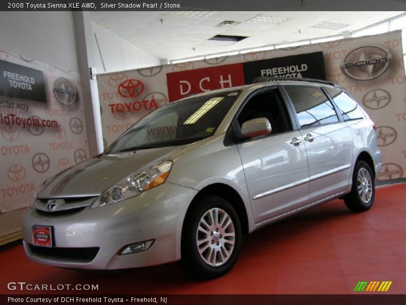 Silver Shadow Pearl / Stone 2008 Toyota Sienna XLE AWD