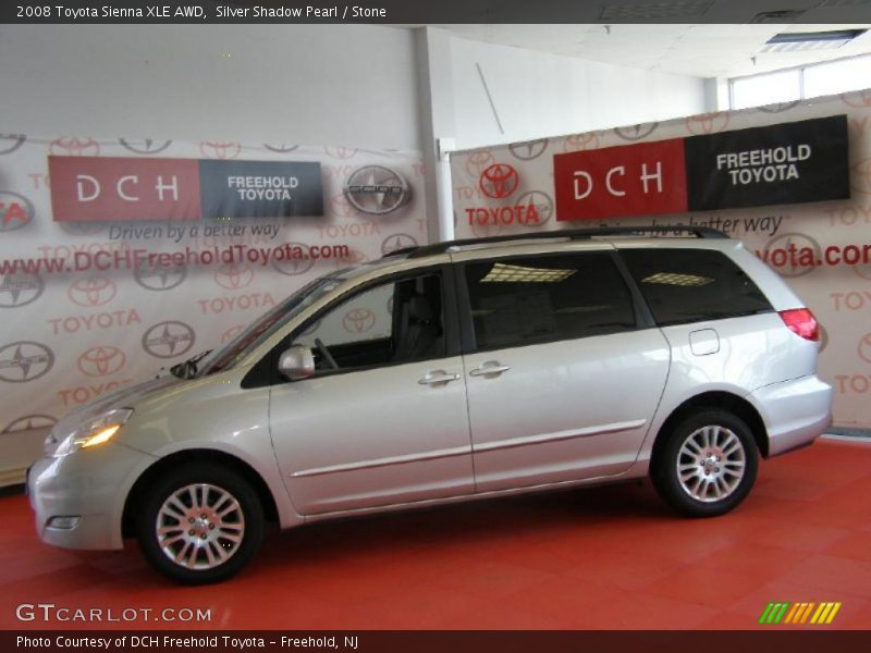 Silver Shadow Pearl / Stone 2008 Toyota Sienna XLE AWD