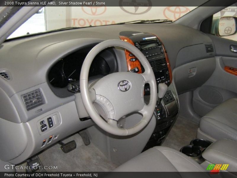 Silver Shadow Pearl / Stone 2008 Toyota Sienna XLE AWD