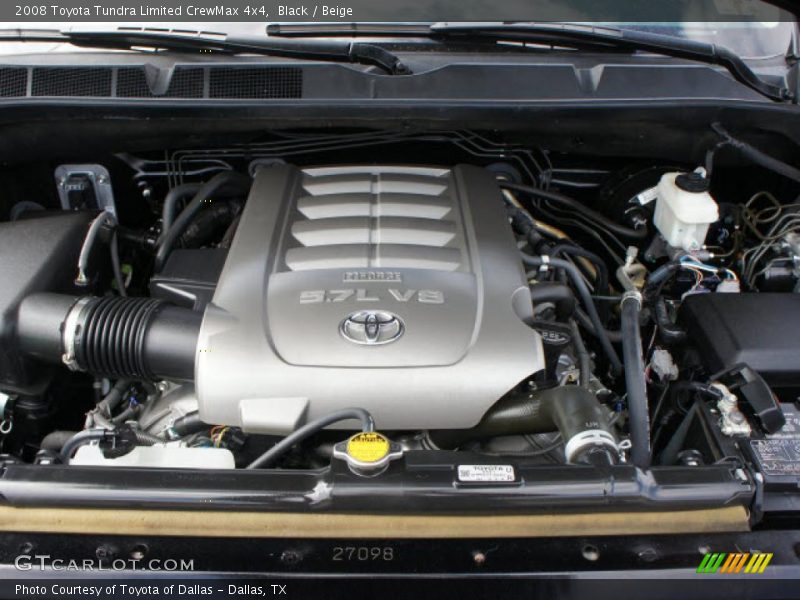  2008 Tundra Limited CrewMax 4x4 Engine - 5.7 Liter DOHC 32-Valve VVT V8