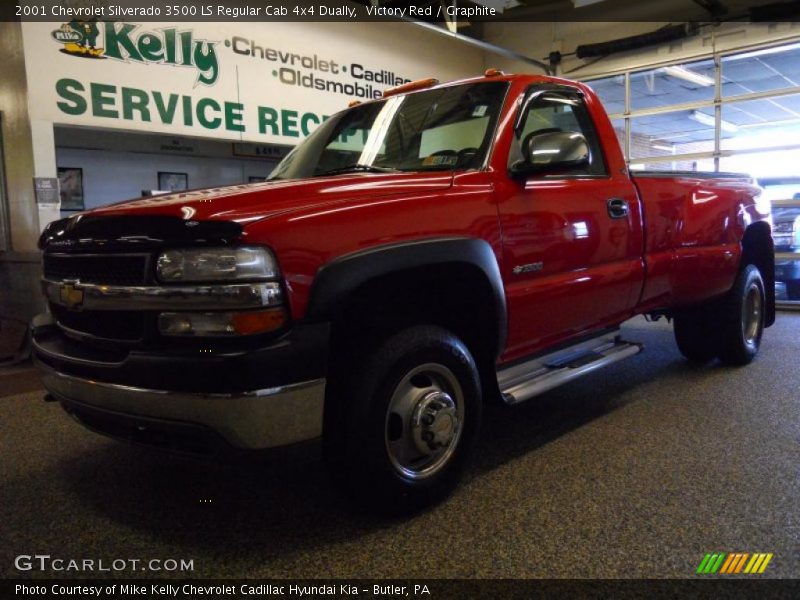 Victory Red / Graphite 2001 Chevrolet Silverado 3500 LS Regular Cab 4x4 Dually