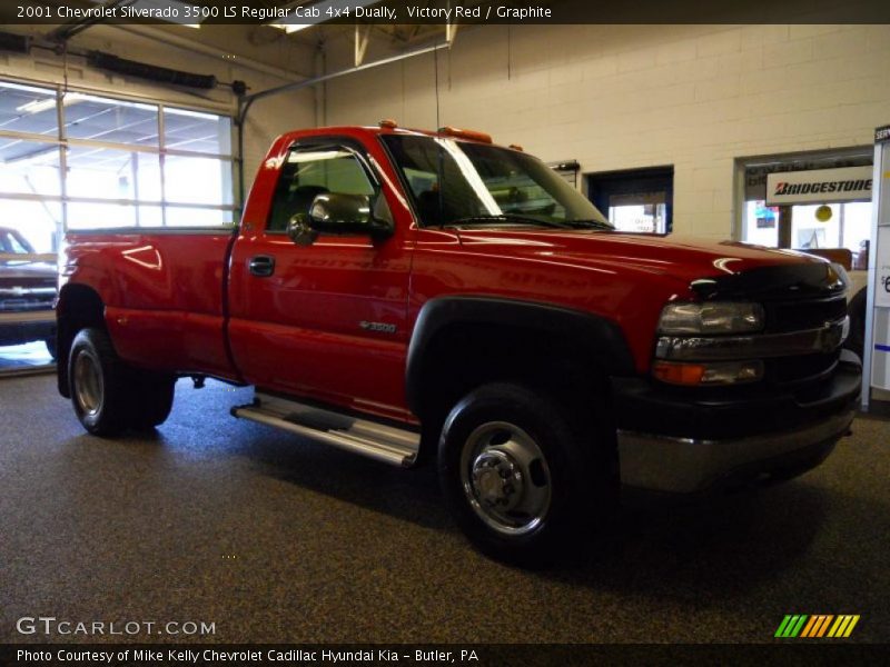 Victory Red / Graphite 2001 Chevrolet Silverado 3500 LS Regular Cab 4x4 Dually