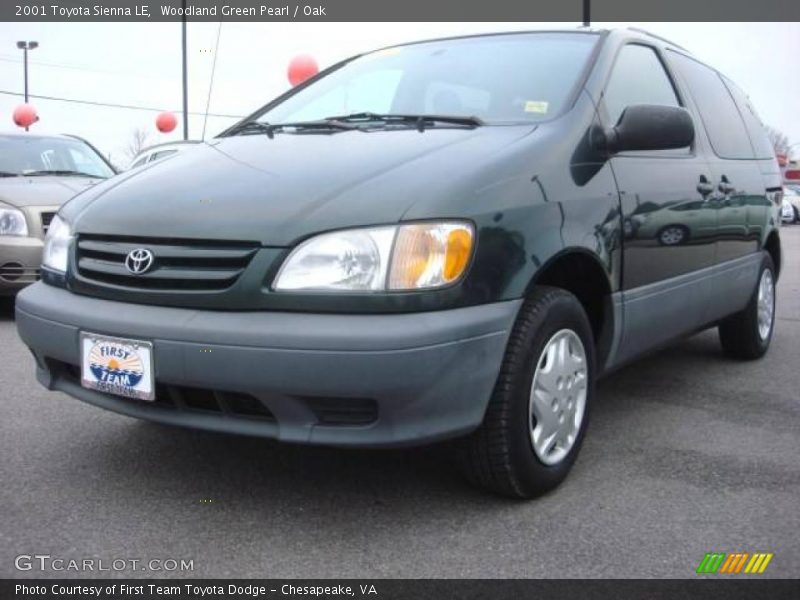 Woodland Green Pearl / Oak 2001 Toyota Sienna LE